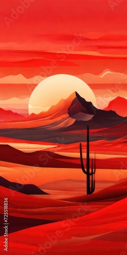 red mountain background illustration