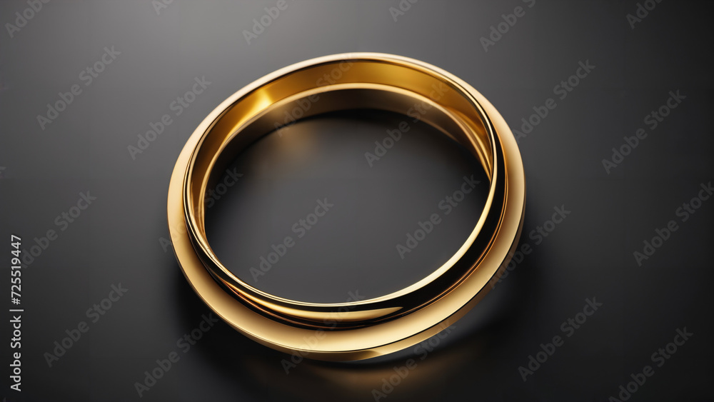 a gold ring on a black surface with a reflection of the ring on it's surface, with a black background a gold ring on a black surface with a reflection of the ring on it's surface, with a black background