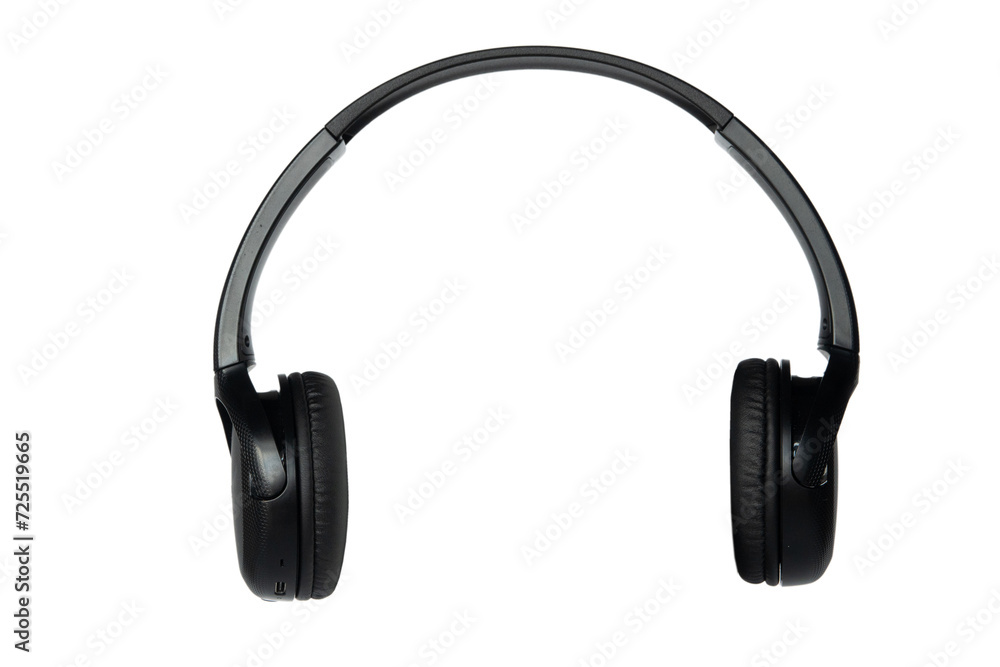 black headphones isolated on white background black headphones isolated on white background