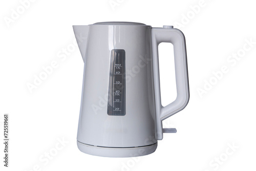white electric kettle isolated on white background