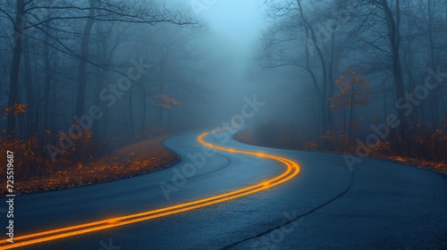 main road with illuminated sign. Generative AI photo