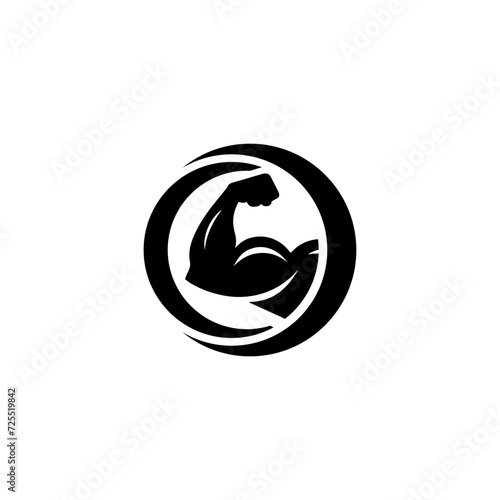 Simple Arm Power Bicep Logo Vector