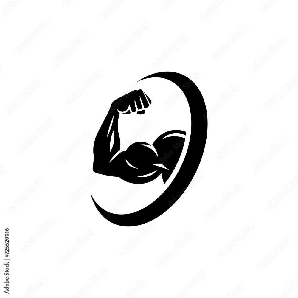 Simple Arm Power Bicep Logo Vector Simple Arm Power Bicep Logo Vector