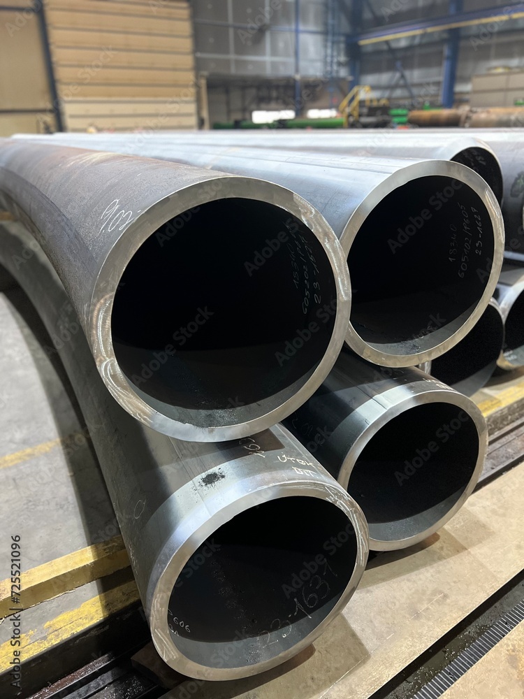 steel tubes in warehouse