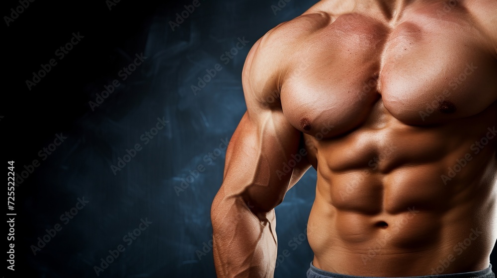 Muscular male athlete s waist in sportswear on black background fitness and gymnastics concept. Muscular male athlete s waist in sportswear on black background fitness and gymnastics concept.