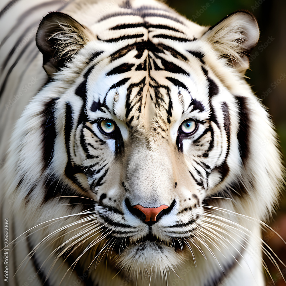 portrait of a tiger, a white tiger portrait, Generative AI 