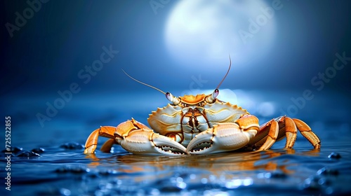 Empathetic crab  a serene moonlit reflection of cancer s sensitive and imaginative traits photo