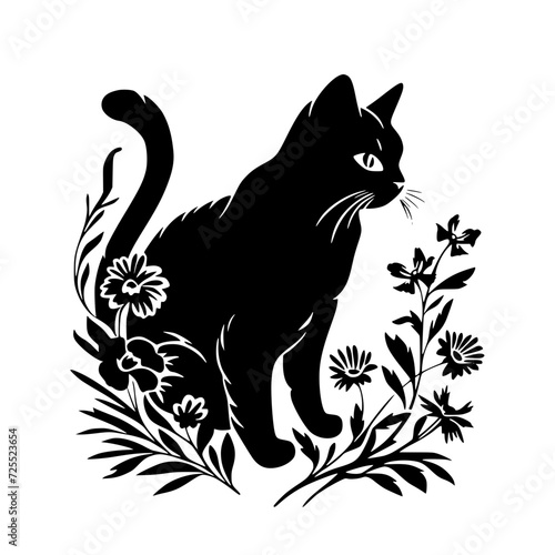 cat svg, cat floral svg, car lover svg, animal svg bundle, domestic pet svg, cat mom svg, cat bundle svg, cat mama svg, cat printable svg, flower svg, plant svg, floral svg, silhouette cat, cat, anima