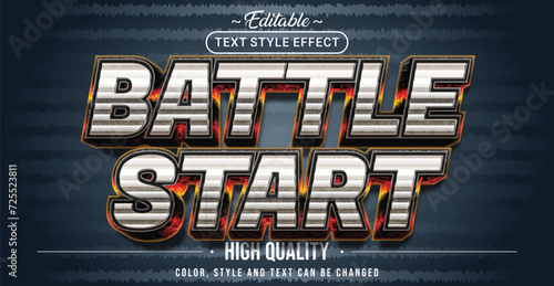 Editable text style effect - Battle Start text style theme.
