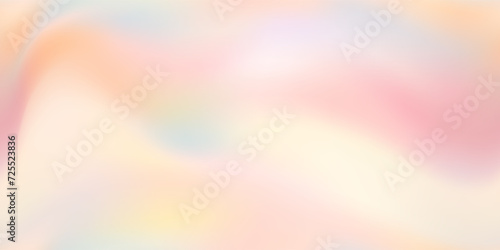 Dawn peachy pink pearl holographic seamless pattern. Minimalist nacre pastel bg with the soft abstract waves. Gradient mesh with foil holo effect. Vector illustration