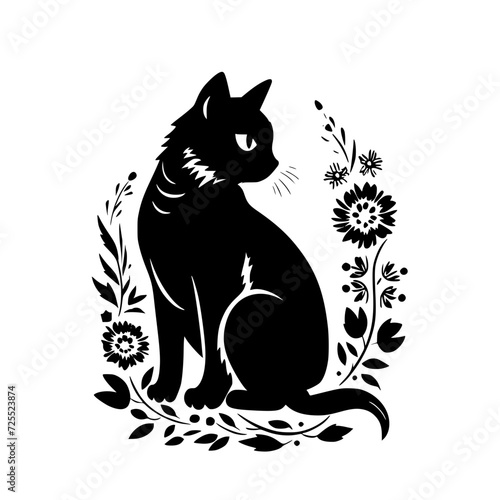 cat svg, cat floral svg, car lover svg, animal svg bundle, domestic pet svg, cat mom svg, cat bundle svg, cat mama svg, cat printable svg, flower svg, plant svg, floral svg, silhouette cat, cat, anima