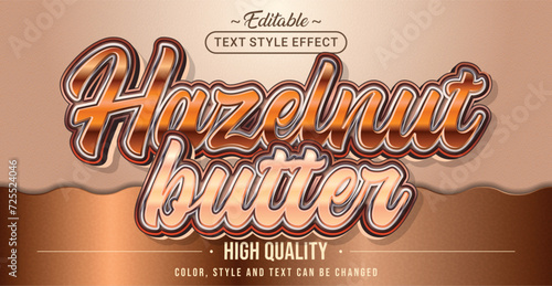 Editable text style effect - Hazelnut Butter text style theme.