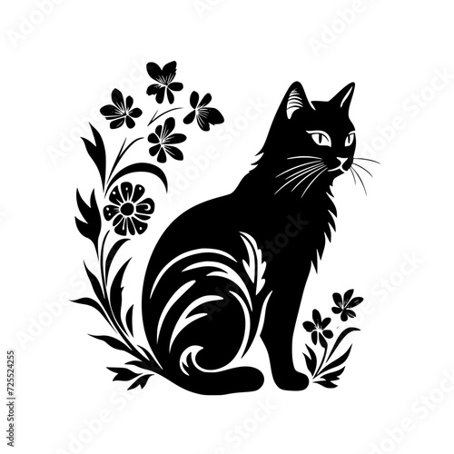 cat svg, cat floral svg, car lover svg, animal svg bundle, domestic pet svg, cat mom svg, cat bundle svg, cat mama svg, cat printable svg, flower svg, plant svg, floral svg, silhouette cat, cat, anima
