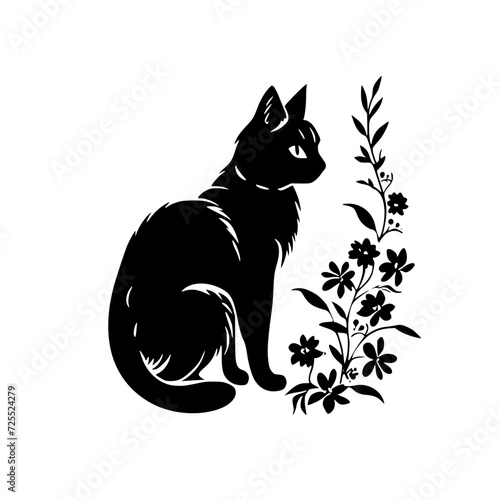 cat svg, cat floral svg, car lover svg, animal svg bundle, domestic pet svg, cat mom svg, cat bundle svg, cat mama svg, cat printable svg, flower svg, plant svg, floral svg, silhouette cat, cat, anima