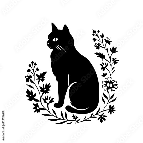 cat svg, cat floral svg, car lover svg, animal svg bundle, domestic pet svg, cat mom svg, cat bundle svg, cat mama svg, cat printable svg, flower svg, plant svg, floral svg, silhouette cat, cat, anima