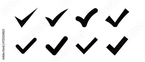 Check mark icons set. check, confirm, approve, select, choose, mark, design, etc.　チェックマークのアイコンセット。チェック、確認、承認、選択、選ぶ、マーク、デザインなど