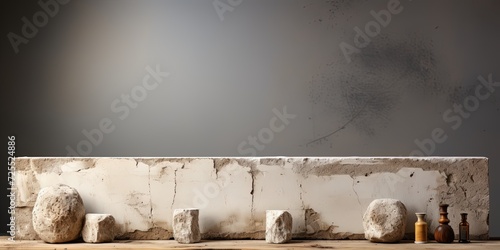 Interior of a room with cement blocks. Created with Ai © Digital Canvas
