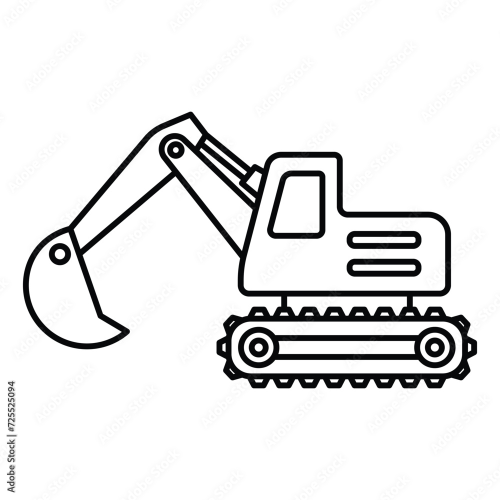 Excavator icon vector on trendy design Excavator icon vector on trendy design
