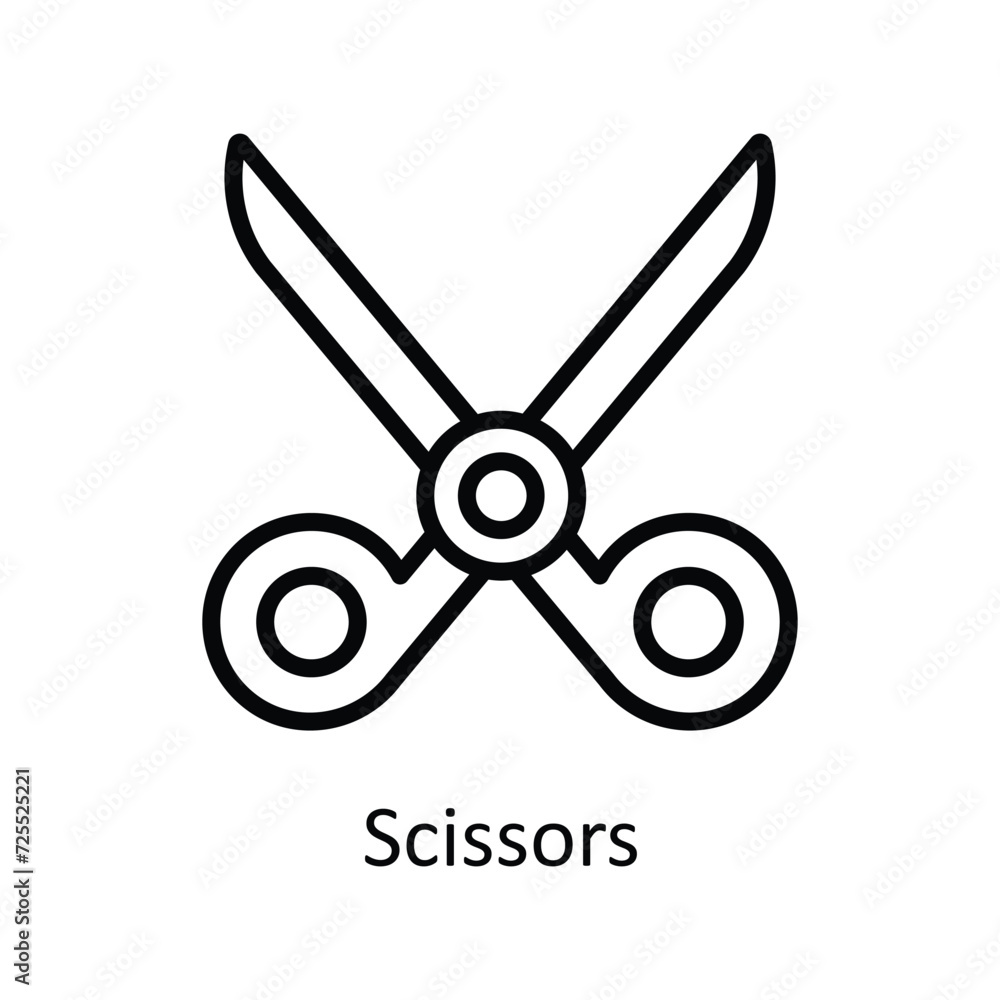 Scissors vector outline icon style illustration. EPS 10 File