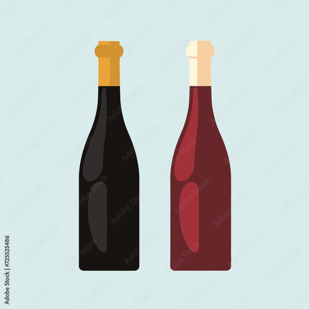Wine and champagne bottles vector Wine and champagne bottles vector