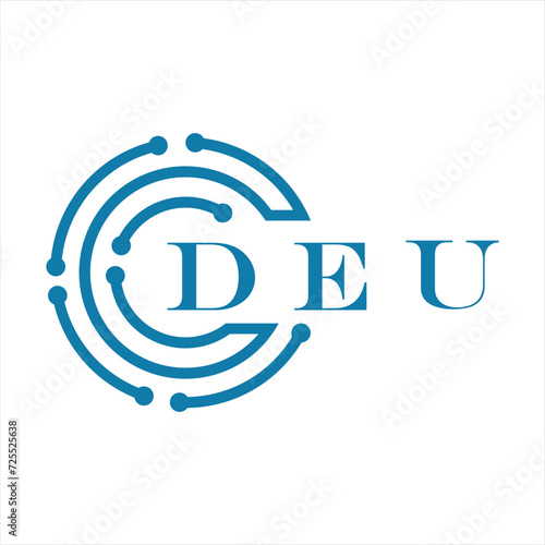 DEU letter design. DEU letter technology logo design on white background. DEU Monogram logo design for entrepreneur and business photo