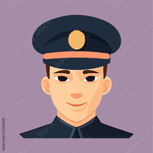 vector flat military officer