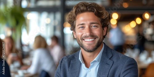 Smiling Man With Curly Hair photo