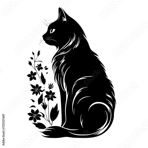 cat svg, cat floral svg, car lover svg, animal svg bundle, domestic pet svg, cat mom svg, cat bundle svg, cat mama svg, cat printable svg, flower svg, plant svg, floral svg, silhouette cat, cat, anima
