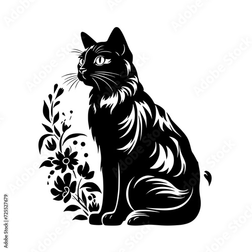 cat svg, cat floral svg, car lover svg, animal svg bundle, domestic pet svg, cat mom svg, cat bundle svg, cat mama svg, cat printable svg, flower svg, plant svg, floral svg, silhouette cat, cat, anima