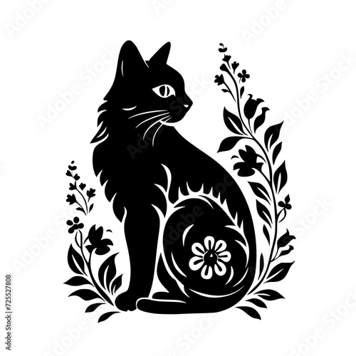 cat svg, cat floral svg, car lover svg, animal svg bundle, domestic pet svg, cat mom svg, cat bundle svg, cat mama svg, cat printable svg, flower svg, plant svg, floral svg, silhouette cat, cat, anima