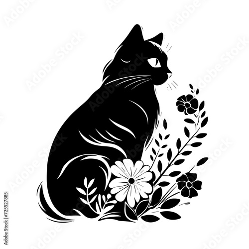 cat svg, cat floral svg, car lover svg, animal svg bundle, domestic pet svg, cat mom svg, cat bundle svg, cat mama svg, cat printable svg, flower svg, plant svg, floral svg, silhouette cat, cat, anima