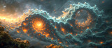 Abstract Painting of Spiral Shape in the Sky fractal