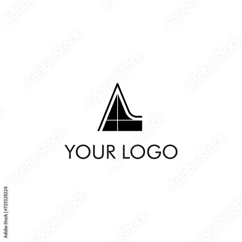 The letter A monogram logo concept has lines like a house architect, minimalist, suitable for personal brand logos or architects
