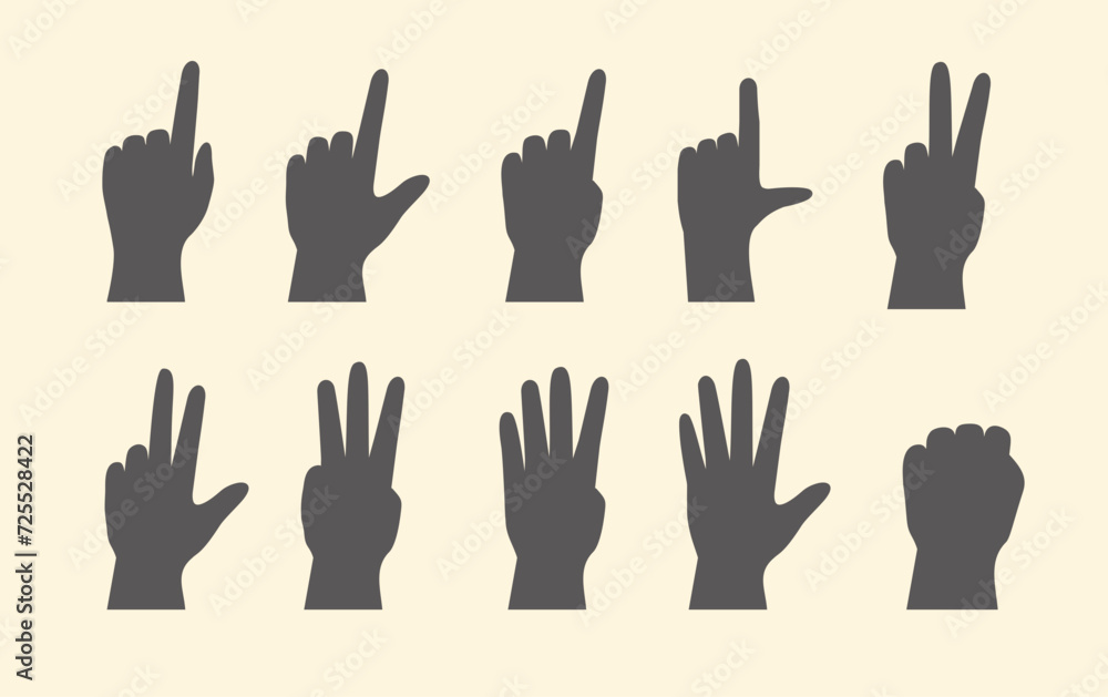 Obraz premium hand gestures set