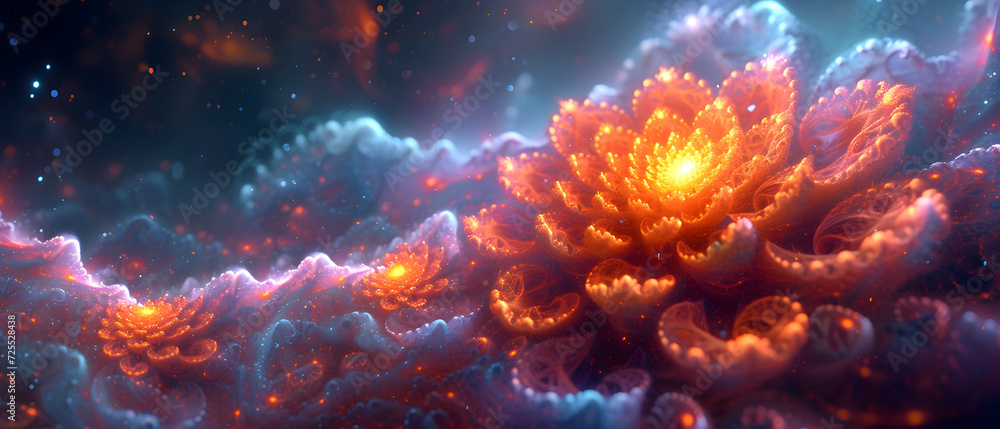 Computer Generated Image of a Flower in Space fractal Computer Generated Image of a Flower in Space fractal