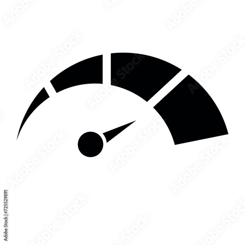Speedometer icon vector, speedometer flat icon vector illustration isolated on white background.
