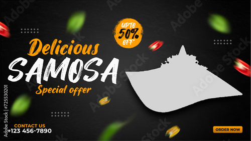 Samosa and food menu web banner template