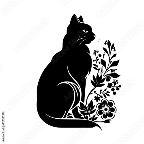 cat svg, cat floral svg, car lover svg, animal svg bundle, domestic pet svg, cat mom svg, cat bundle svg, cat mama svg, cat printable svg, flower svg, plant svg, floral svg, silhouette cat, cat, anima