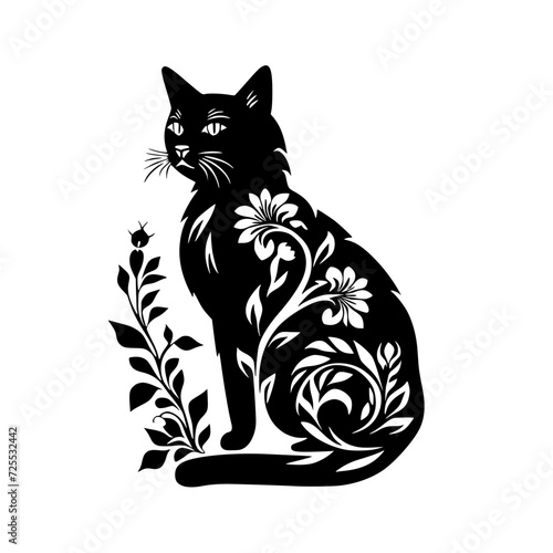 cat svg, cat floral svg, car lover svg, animal svg bundle, domestic pet svg, cat mom svg, cat bundle svg, cat mama svg, cat printable svg, flower svg, plant svg, floral svg, silhouette cat, cat, anima