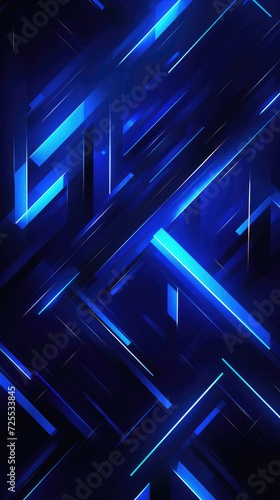 Abstract blue background with glowing neon lines and triangles,