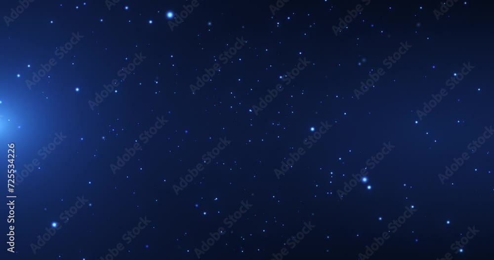 Flying particles on a blue background. 4K motion graphics. seamless loop.. Flying particles on a blue background. 4K motion graphics. seamless loop..
