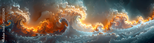 Computer Generated Image of Fire and Water Fractal