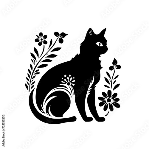 cat svg, cat floral svg, car lover svg, animal svg bundle, domestic pet svg, cat mom svg, cat bundle svg, cat mama svg, cat printable svg, flower svg, plant svg, floral svg, silhouette cat, cat, anima