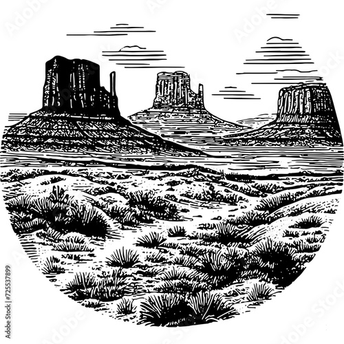 Wild West Vintage Landscape