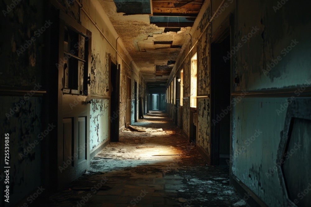 Halloween concept, scary abandoned hospital Halloween concept, scary abandoned hospital