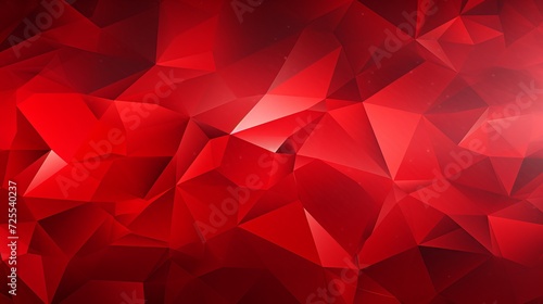 Vibrant red polygonal abstract background - geometric art design