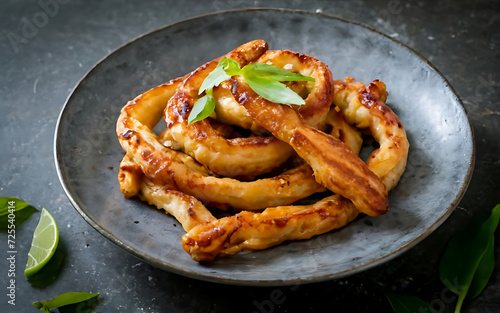 Capture the essence of Pisang Goreng in a mouthwatering food photography shot photo