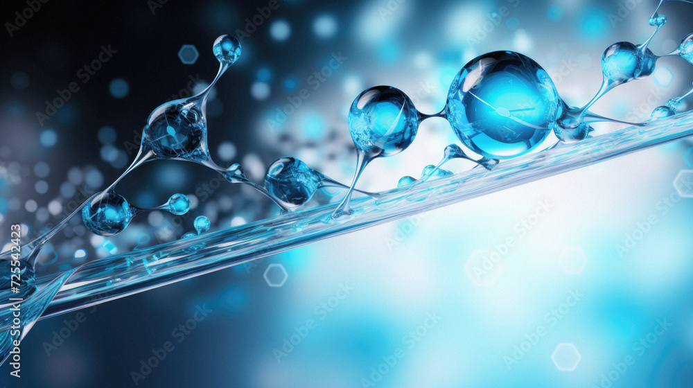 Of molecules in water with light bokeh background Of molecules in water with light bokeh background