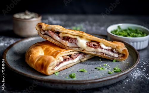 Capture the essence of Burek Sa Sirom in a mouthwatering food photography shot