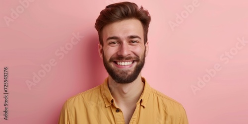 Happy Man Posing With Bright, White Teeth After Dental Treatment. Сoncept Dental Transformation, Confidence Boost, Radiant Smile, Before And After, Dental Success Story